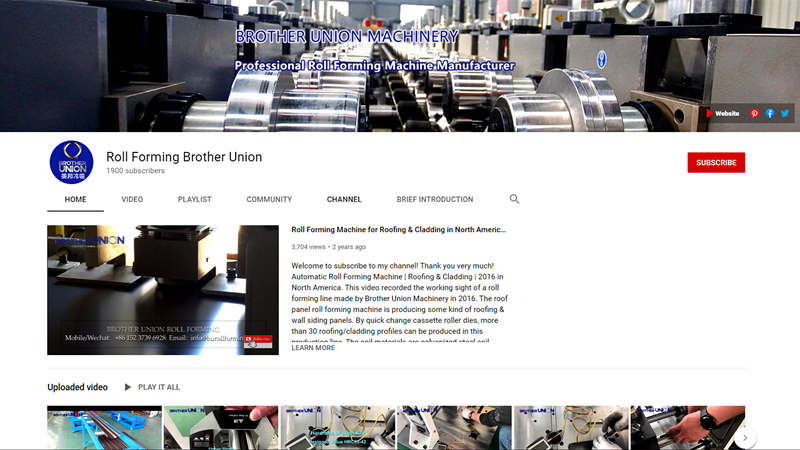 roll forming machine videos of Brother Union Machinery